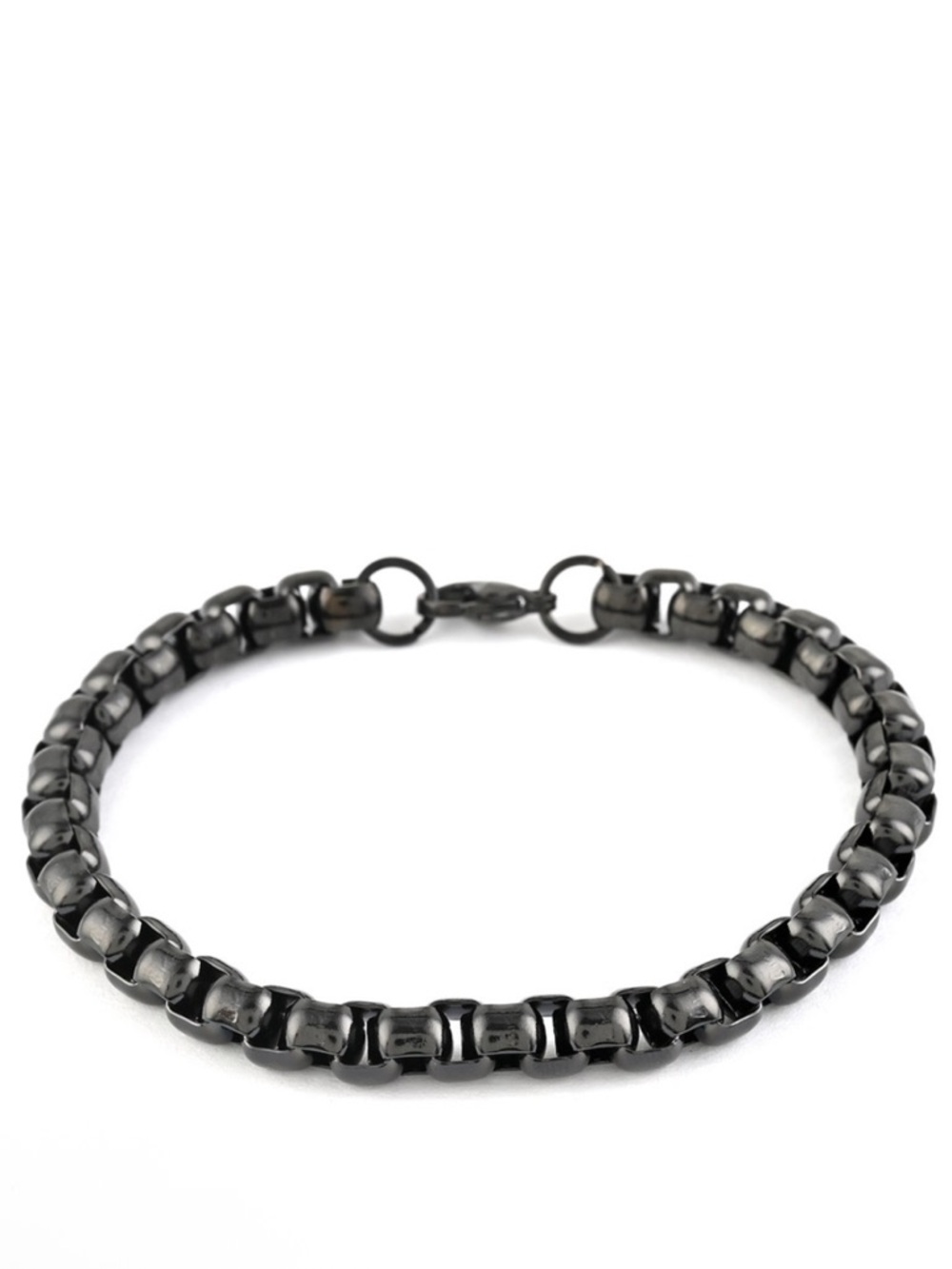 Box Chain Bracelet in ION Plated Black Stainless Steel
